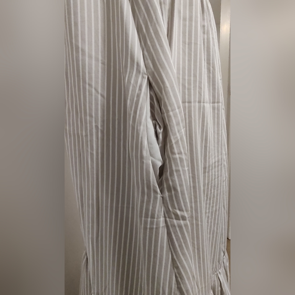 Cotton Blend Maxi Striped Dress With Cris Cross Straps Wedding Vacation Soft - Picture 7 of 10